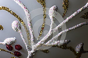 Pattern of multi-colored sparkles on a white background,