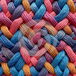 pattern of multicoloured ropes and twisted twines. Background