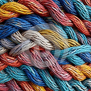 pattern of multicoloured ropes and twisted twines. Background