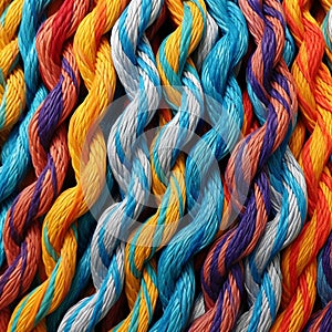 pattern of multicoloured ropes and twisted twines. Background