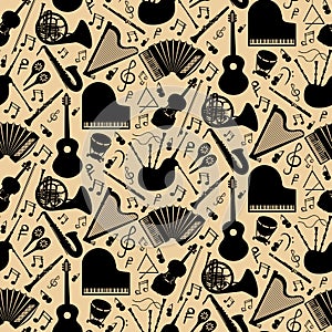 Pattern with musical instruments