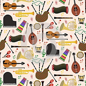 Pattern with musical instruments