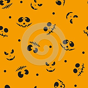 Seamless pattern with different emotions emoticons