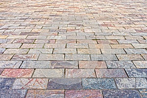 Pattern of natural stone block pavement