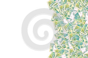 Pattern of new 50 rubles money bill in Belarus. Denomination in Republic of Belarus 2016