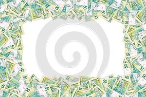 Pattern of new 50 rubles money bill in Belarus. Denomination in Republic of Belarus 2016