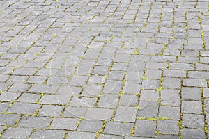 Pattern of old cobble stone road