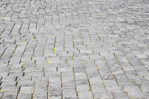 Pattern of old cobble stone road