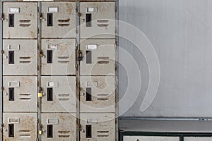 Pattern of old locker and padlock texture background  and copy space