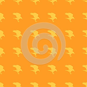 Pattern orange background Halloween raven