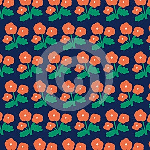 Orange flower illustration pattern