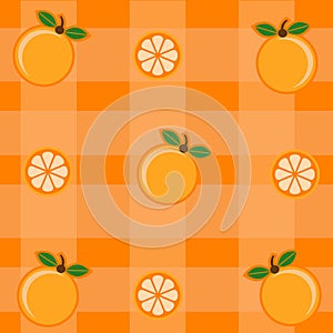 Pattern with orange and orange leaves