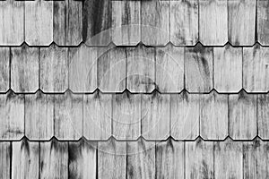 Pattern of overlap shingle white wood texture.