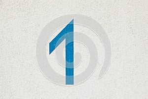 pattern of painted white house wall background with house number 1