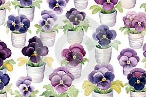 Pattern pansy flower background spring violet design wallpaper seamless summer textile floral garden