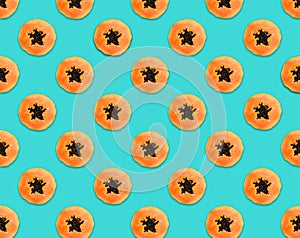 Pattern of papaya slices on background