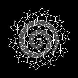 pattern parquet and penrose mosaics. black vector