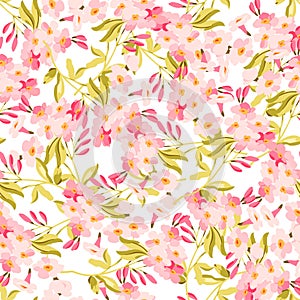 Pattern with pastel pink roses