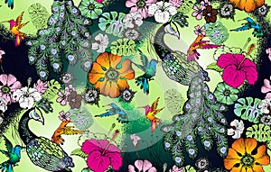 Pattern of peacock, nostalgie of art nuvo.