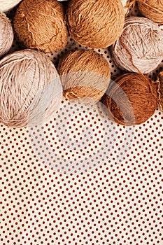 Pattern with pile of brown yarn