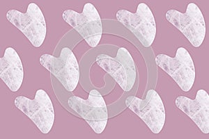 Pattern of pink jade guasha massager or natural stone scrapers