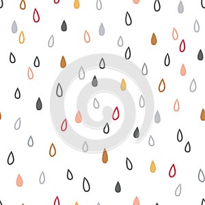 Rain vector pattern. It s rainy, season background in simple flat style