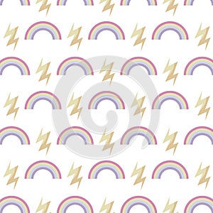 pattern of rainbow with thunderbolts photo
