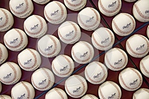 A pattern of Rawlings Major League Baseballs