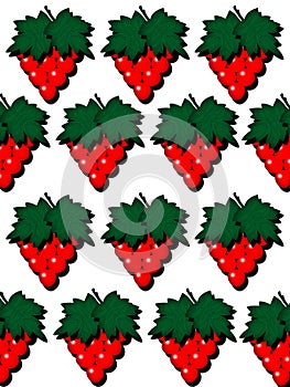 Pattern with red berries and green leaves