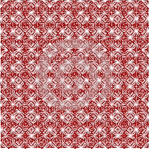 Pattern from red shapes like laces