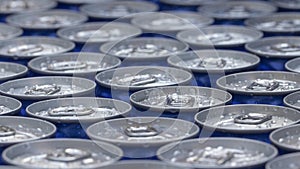 Pattern repeating of beer cans in alcohol and beverage department of superstore