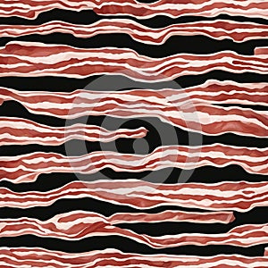 pattern A repeating strips of bacon texture pattern with a square shape and a black and white tone