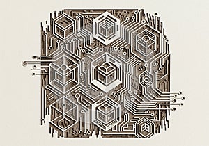 Pattern resembling a circuit board, featuring interconnected