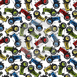 Pattern with retro tractor