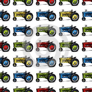 Pattern with retro tractor