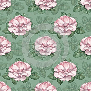 Pattern with rose illustration