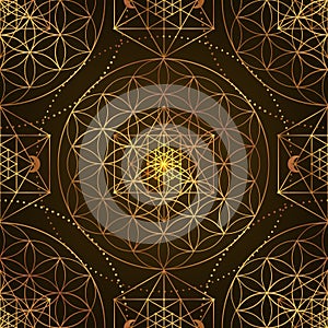 Pattern of Sacred Geometry Symbol. Vector illustration