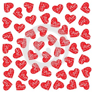 Pattern Scratched Hearts. Vector design graphic