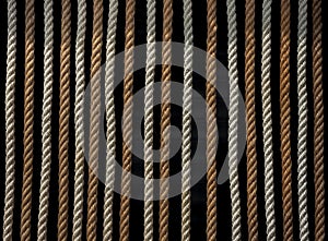 Pattern of sea jute cords,  on black background