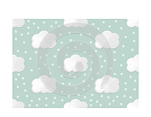 Pattern seamless cloud background,illustrator drawing