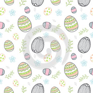 Easter eggs pattern seamless vector illustration background