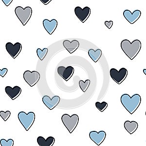Pattern seamless heart spots lines modern bright design print background