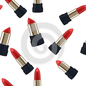 Pattern seamless Red lipstick 3d illustration of a beautiful vector illustration