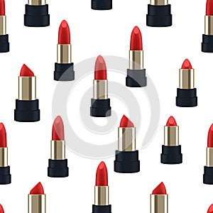 Pattern seamless Red lipstick 3d illustration of a beautiful vector illustration