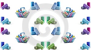 Pattern from a set of sewing threads of different colors