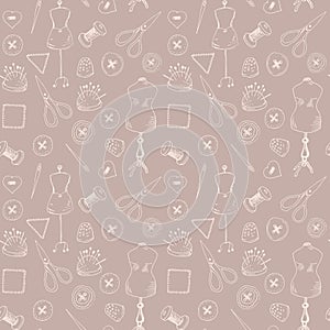 Pattern with sewing items