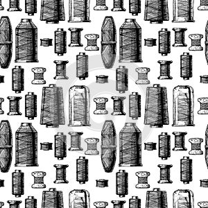 Pattern with sewing thread bobbins