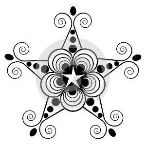 The pattern shape of a star on white background.