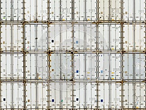 Pattern of shipping container stack at depot