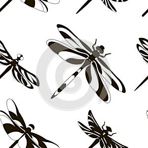 Pattern of silhouettes of dragonflies